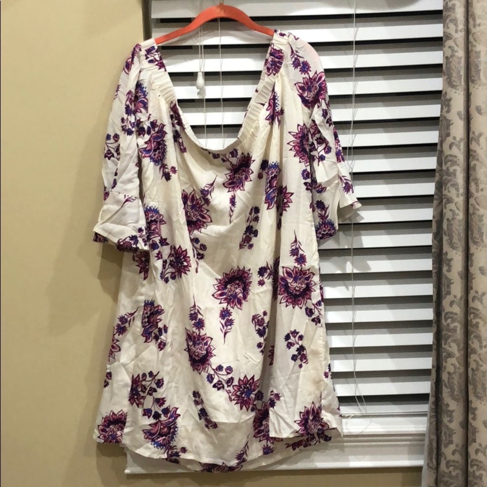 White and purple summer dress